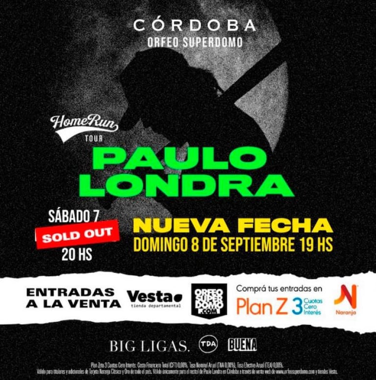 Paulo Londra agregó una nueva fecha en Córdoba
