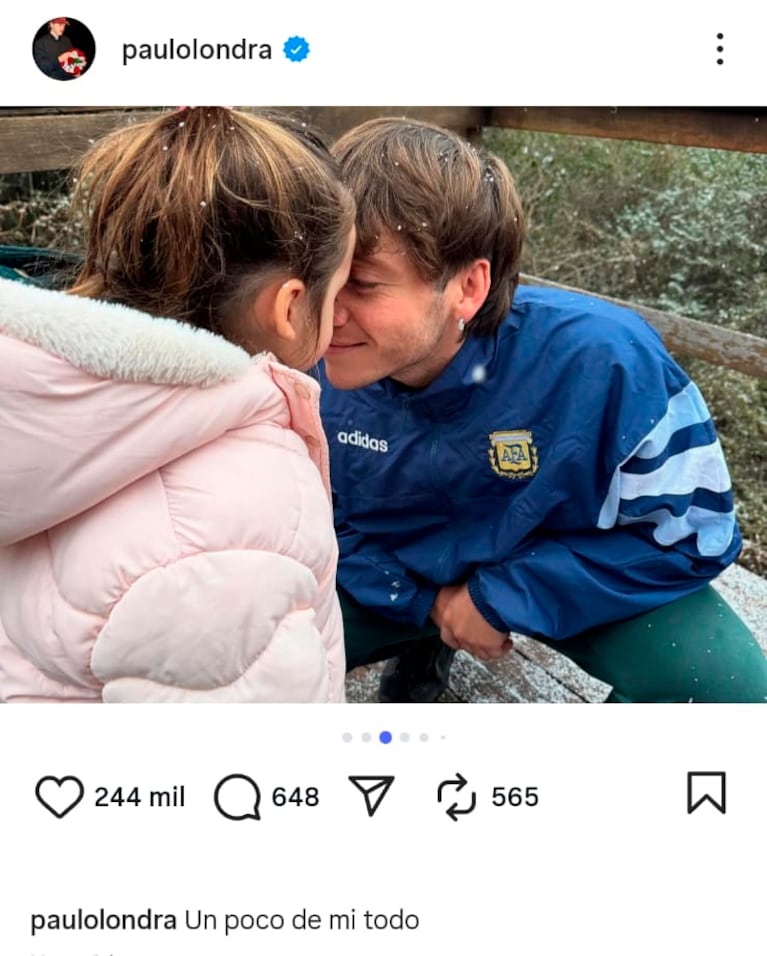 Paulo Londra compartió unas tiernas fotos en familia y enamoró a todos: “Un poco de mi todo”