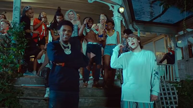 Paulo Londra junto a "A Boogie wit da Hoodie" en el videoclip de "Party".