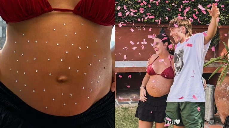 Paulo Londra y Martina Quetglas, emocionados en el baby shower de Justi.