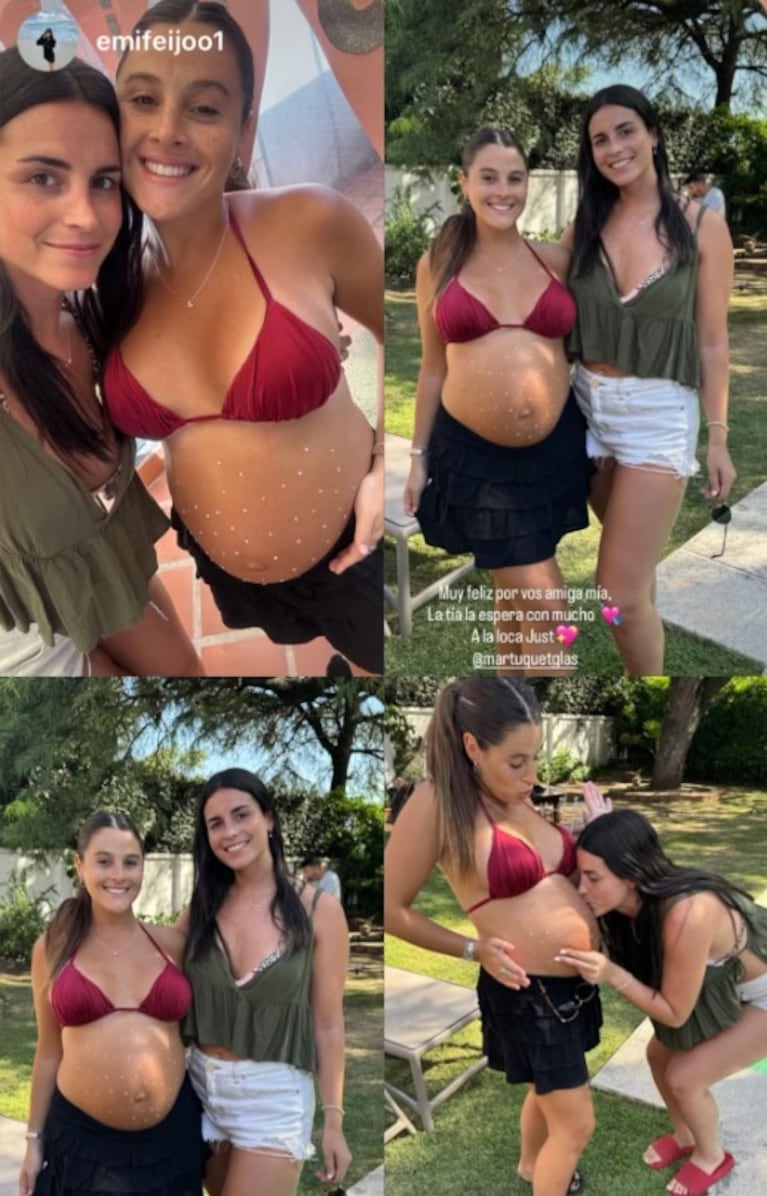 Paulo Londra y Martina Quetglas, emocionados en el baby shower de Justi.