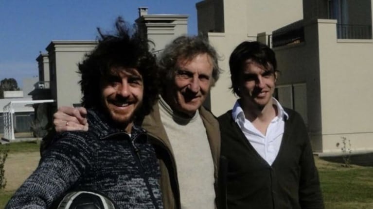 "Payo" Aimar junto a sus hijos Pablo y Andrés.