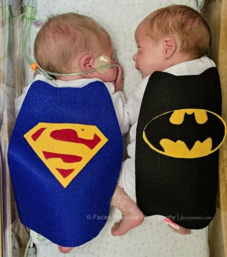 Pequeños súperhéroes: un hospital disfrazó a bebés prematuros