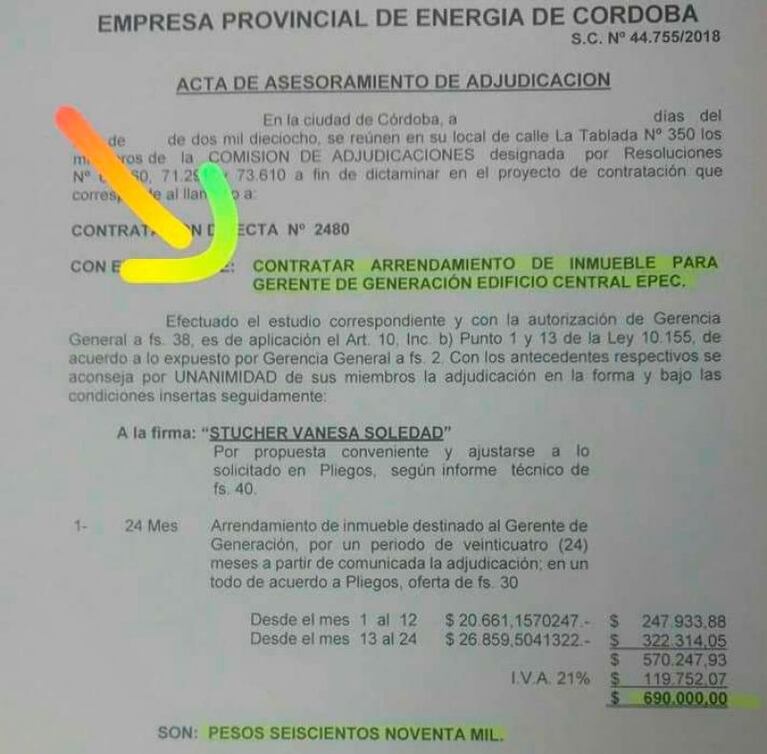 Pese a que dijo que no, EPEC sí paga alquileres a los gerentes