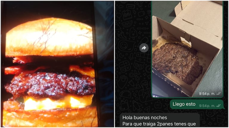 Pidió una hamburguesa y le llevaron solo dos medallones de carne. (Foto: X/@361colo)