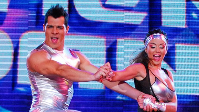 Pier junto a Karina Jelinek en una de la ediciones del Bailando.