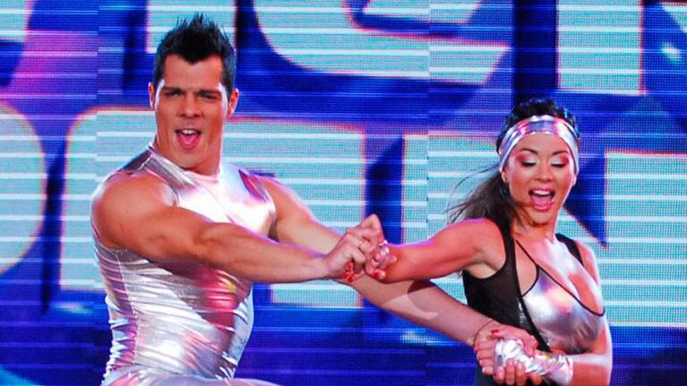 Pier junto a Karina Jelinek en una de la ediciones del Bailando.
