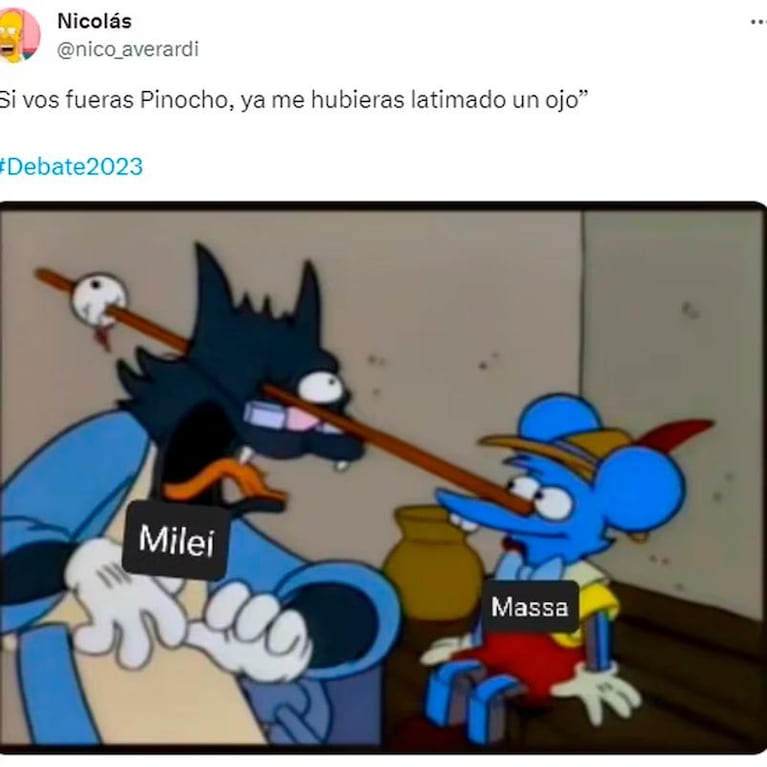 "Pinocho", "sí o no", "Google" y un extraño silencio: las memes de Massa y Milei