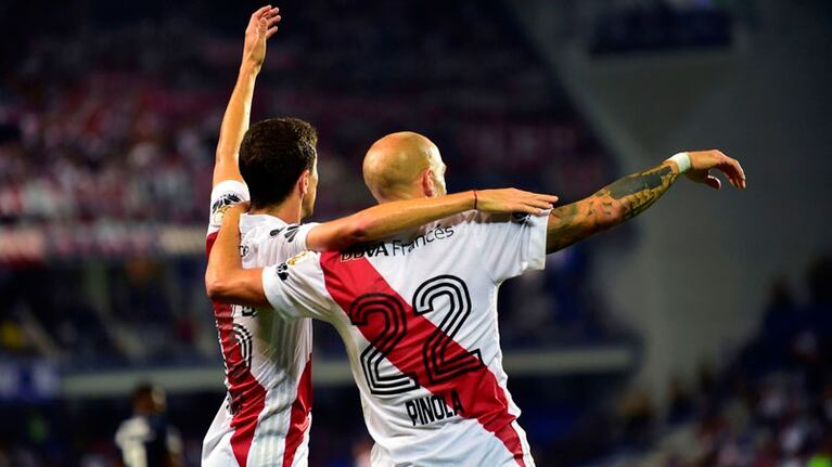 Pinola, el goleador de la primera victoria de River en la Libertadores.