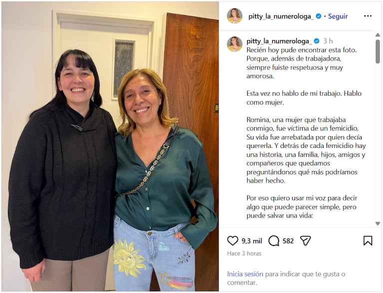 Pitty La Numeróloga despidió a Romina, la víctima de femicidio de Villa Devoto.