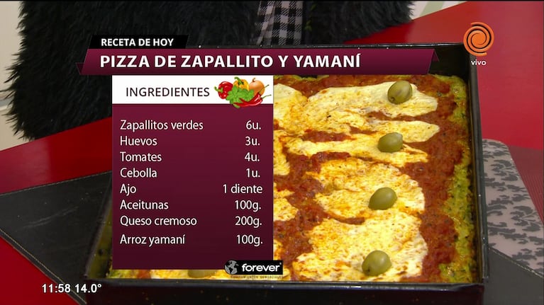 Pizza de zapallito y yamaní