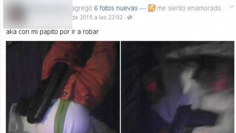Polémica foto en Facebook de un bebé con un arma en el pecho