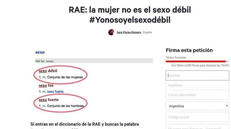 Polémica por la definición de “sexo débil” según la RAE