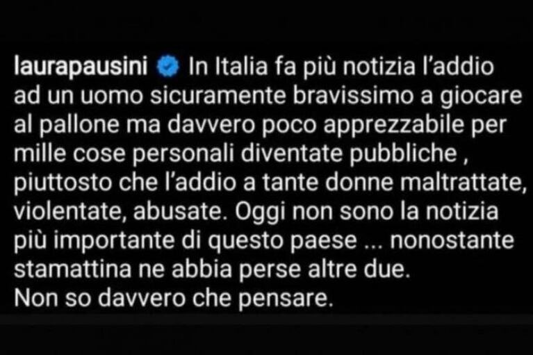 Polémica por la dura reflexión de Laura Pausini sobre Maradona