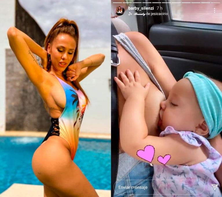 Polémica por la foto de Barby Silenzi tomando cerveza y amamantando a su beba