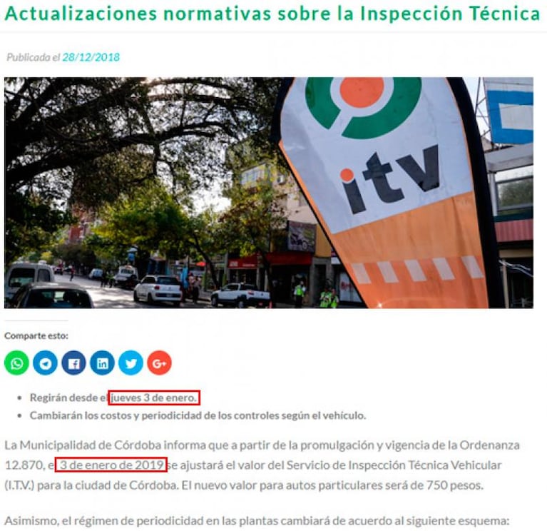 Polémica por la suba del ITV: en la web del municipio editaron las fechas