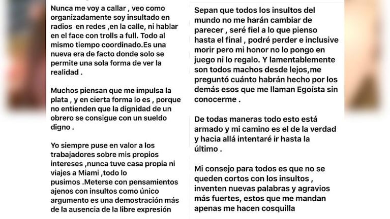 Polémicos posteos de un empresario de Carlos Paz: su descargo