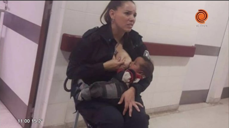 Policía amamantó a bebe desnutrido