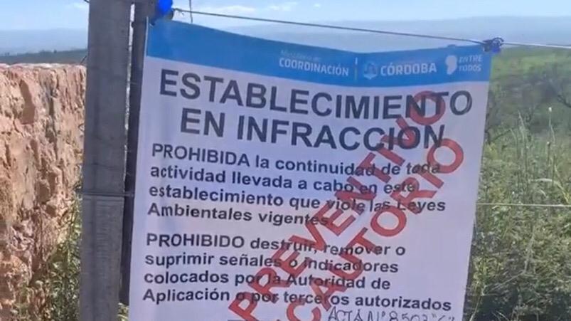 Policía Ambiental intervino en el lugar y estableció el "cese preventivo y precautoriamente".