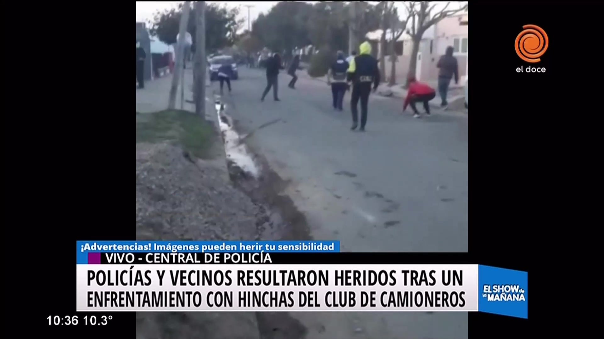 Policía y vecinos heridos por hinchas