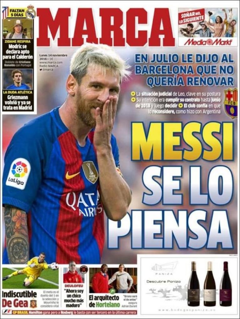 Ponen en duda la continuidad de Messi en el Barcelona
