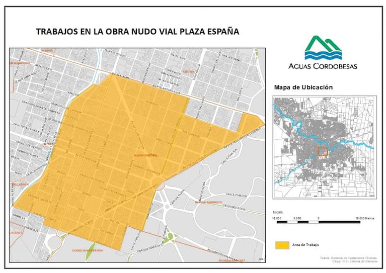 Por cortes de agua programados, se verán afectados barrio Güemes y Nueva Córdoba