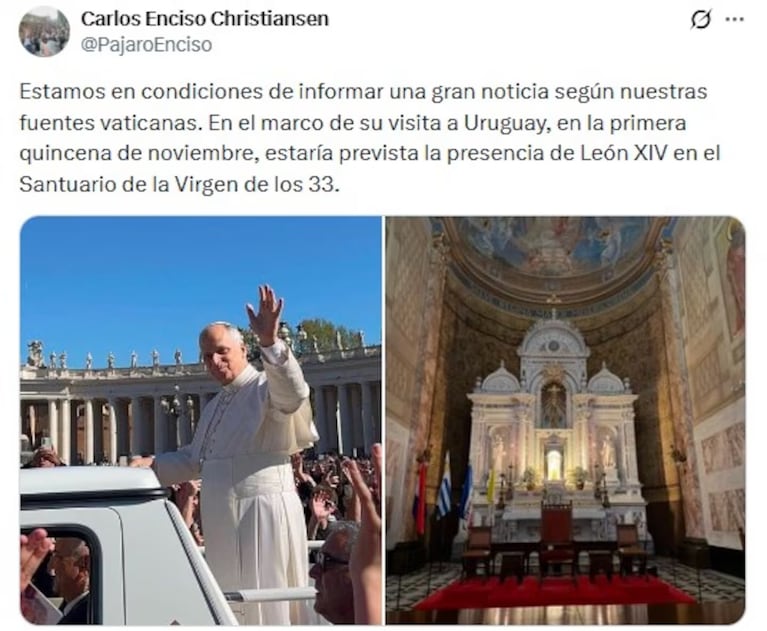 Posteo del intendente uruguayo.