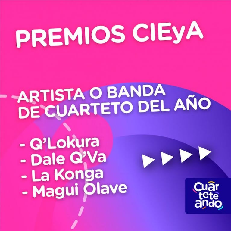 Premios CIEyA: quiénes son los nominados del cuarteto