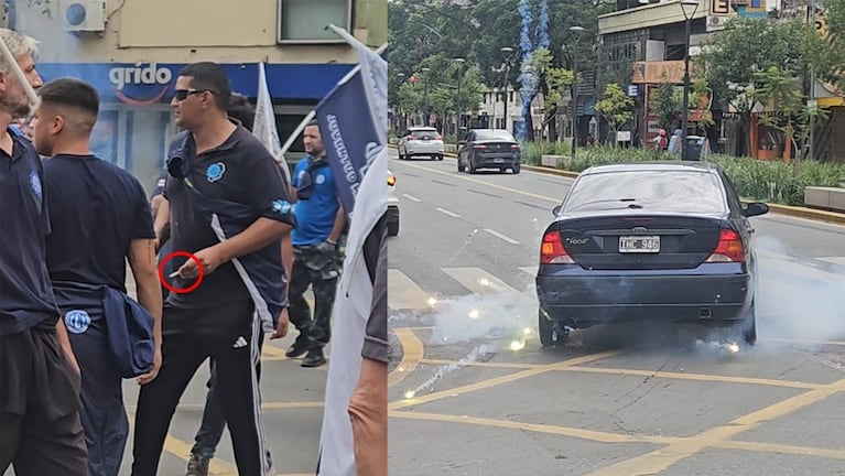Prendió el proyectil con un cigarrillo y lo lanzó debajo de un auto que circulaba.
