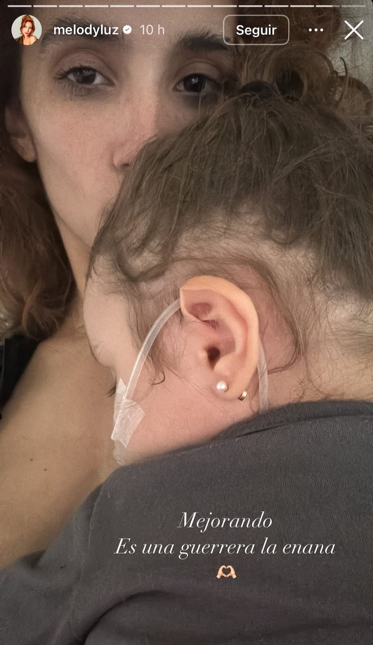 Preocupación total: internaron a la hija de Alex Caniggia y Melody Luz por broncoespasmos