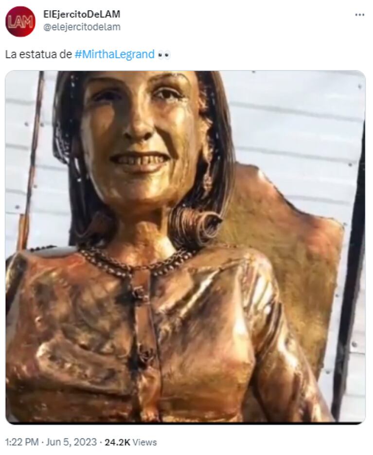 Presentaron la estatua de Mirtha Legrand hecha por un cordobés y ya hay polémica