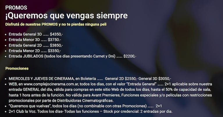 Presupuesto: cuánto cuesta ir al cine este finde frío y lluvioso y qué promos hay