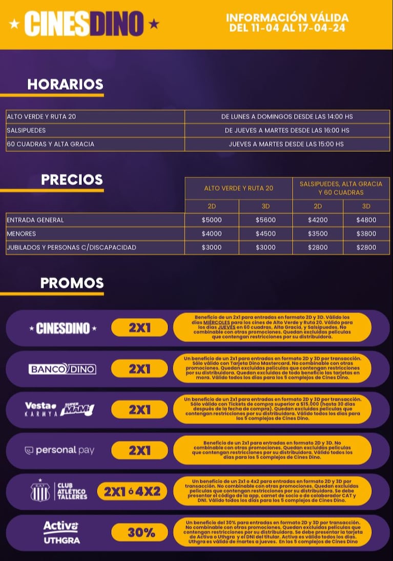 Presupuesto: cuánto cuesta ir al cine este finde frío y lluvioso y qué promos hay