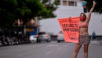 Protesta con pancartas y movilización por el centro de Belo Horizonte. / Foto: AFP