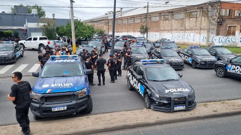 Protesta de la Policía de Santa Fe (Foto: Mateo Lago)