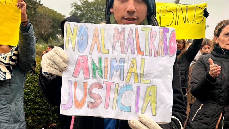 Protesta en Villa Allende por el falso veterinario que atacó a un perro.