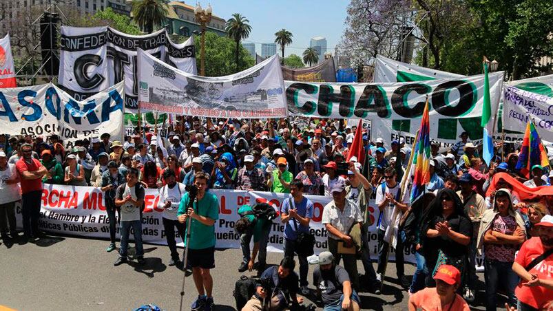 Protestaron bajo el lema "Ni hambre, ni Despidos”.