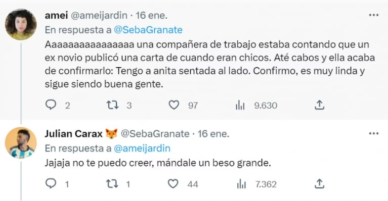 Publicó una carta de su novia de la adolescencia, le habló el actual y se volvió viral