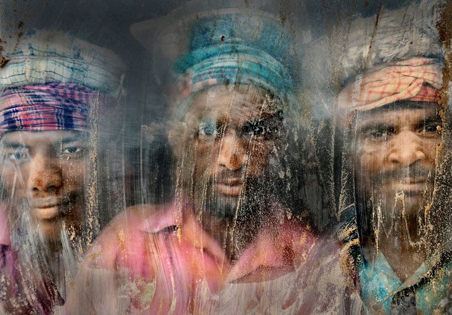 Puesto dos: de Faisal Azim. Trabajadores de Grava en Bangladesh