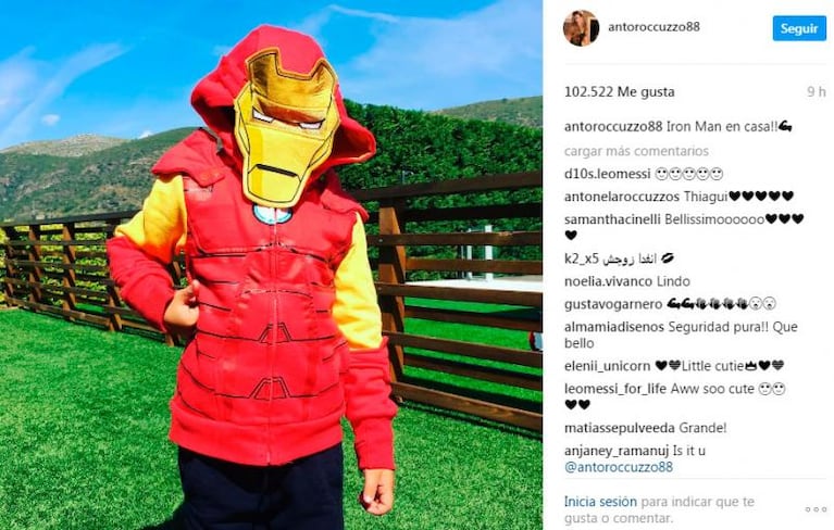 ¡Qué buen disfraz! El hijo de Messi se convirtió en Iron Man