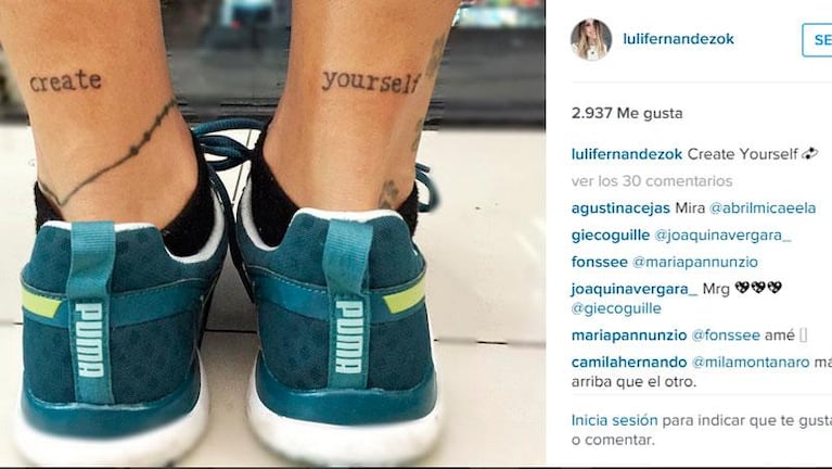 ¡Qué dolor! Luli Fernández eligió un curioso lugar para su tattoo