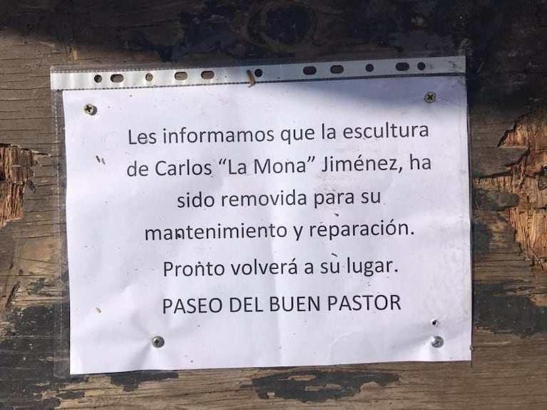 Qué pasó con la estatua de la Mona en el Buen Pastor