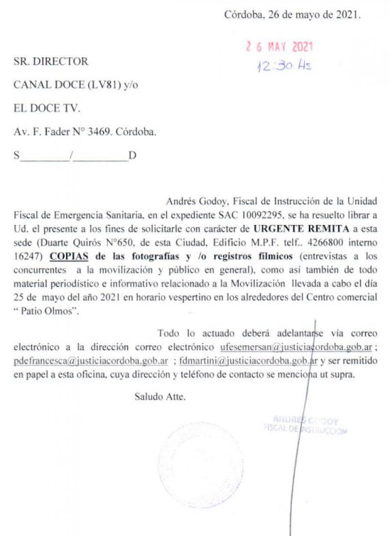 Quién es el fiscal de la pandemia que ordena a la Policía de Córdoba notificar a comerciantes