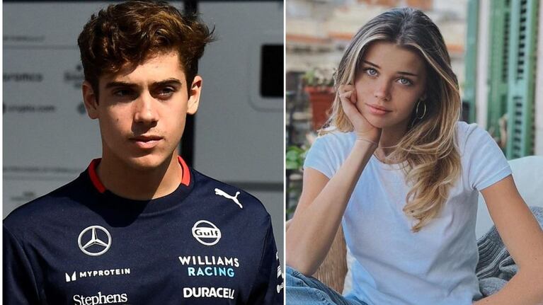 Quién es Estelle Ogilvy, la modelo que dejó a Franco Colapinto por un piloto de Ferrari. Fuente: Imagen de Reuters y foto subida a Instagram por lettiemng.