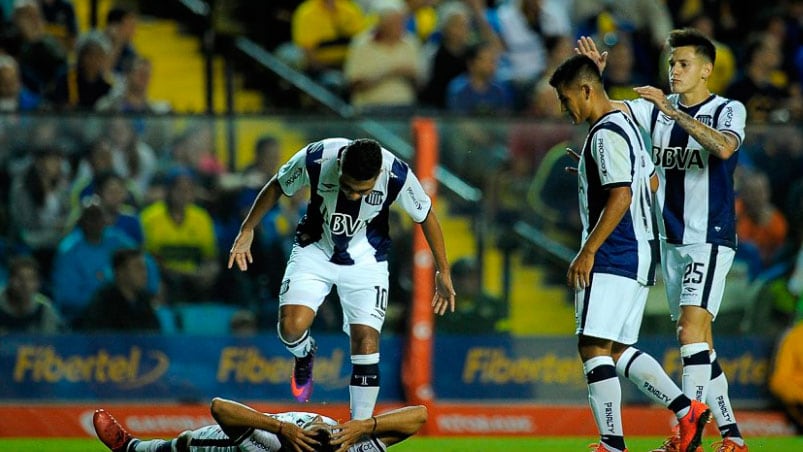 Ramis y Reynoso le dieron la victoria al Albiazul en La Boca luego de 31 años. Foto: Prensa Talleres.