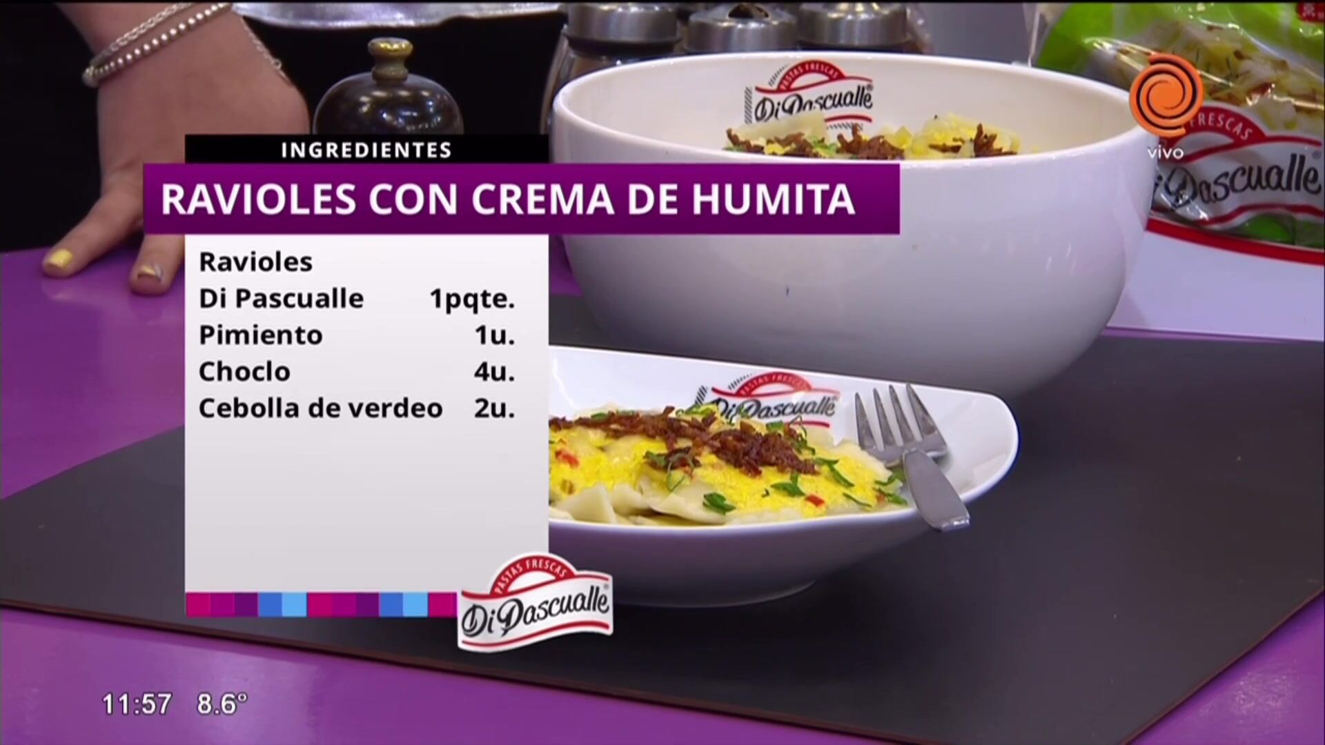 Ravioles con crema de humita