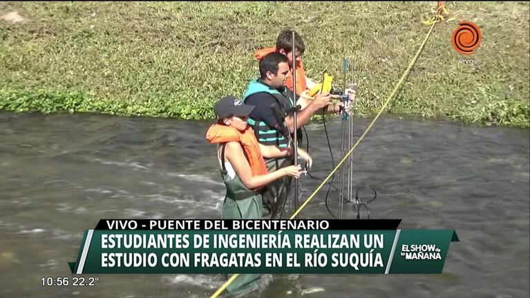 Realizan estudio con fragatas en el Río Suquía