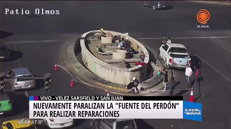 Realizan reparaciones en la "fuente del perdón"