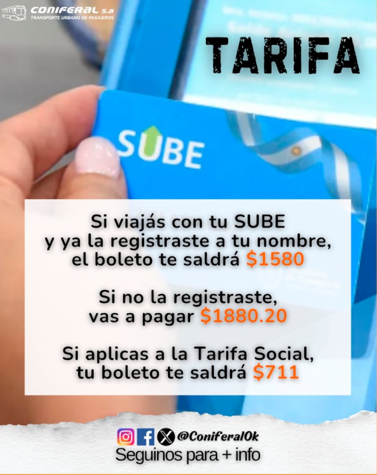 Recargo en el boleto urbano de Córdoba para quienes paguen con Sube sin registrar: cómo es el trámite