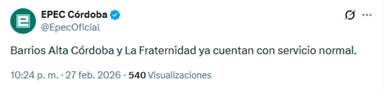 Reclamos por cortes de luz en Alta Córdoba a la ahora del show de Chayanne: la respuesta de Epec